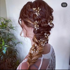 11 gold jewel hair pins